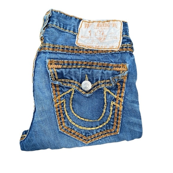 Vintage True Religion Jeans Size 34 RICKY SUPER QT Blue - Picture 5 of 9